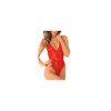 Body string rouge échancré en dentelle 